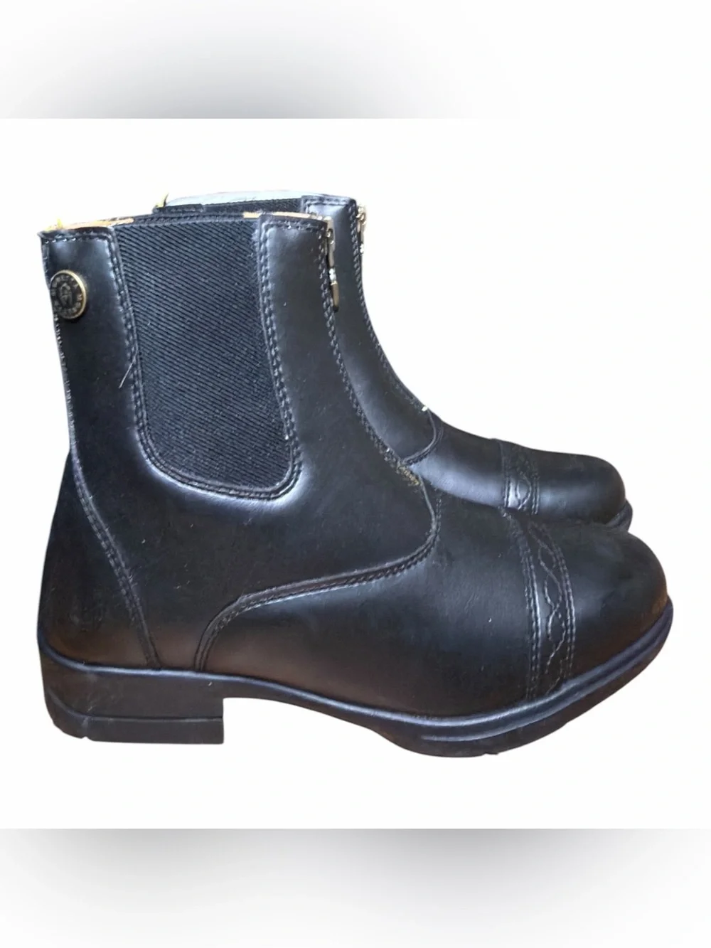 Shires Moretta Clio Paddock Riding Boots Kids Size 3 Black YKK Zip NWOB